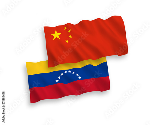 Free Download National vector fabric wave flags of Venezuela and China isolated on white background 1 to 2 proportion. - GFXLoad