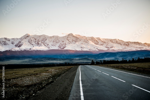 Beautiful Altai road in spring