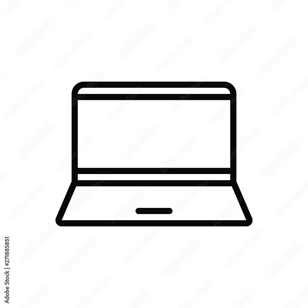 Black line icon for laptop computer Black line icon for laptop computer
