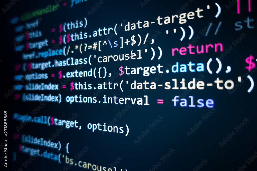 Source code on screen Source code on screen