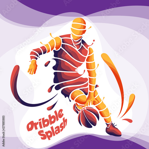 dribble splash silhouette basketball