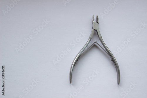Nail clippers on white background