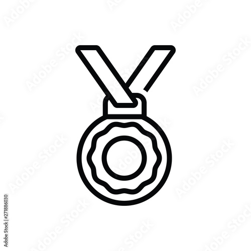 Black line icon for medal prize