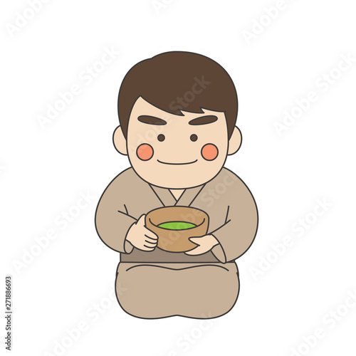男性キャラクター茶道