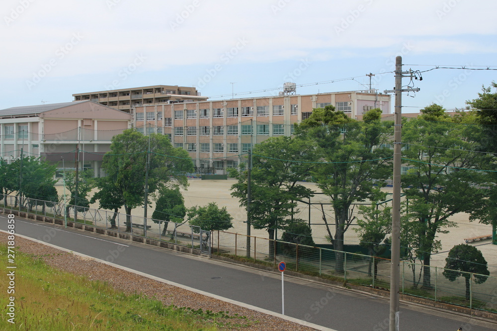 A school building and a gymnasium of an Elementary School  in Nagoya-city