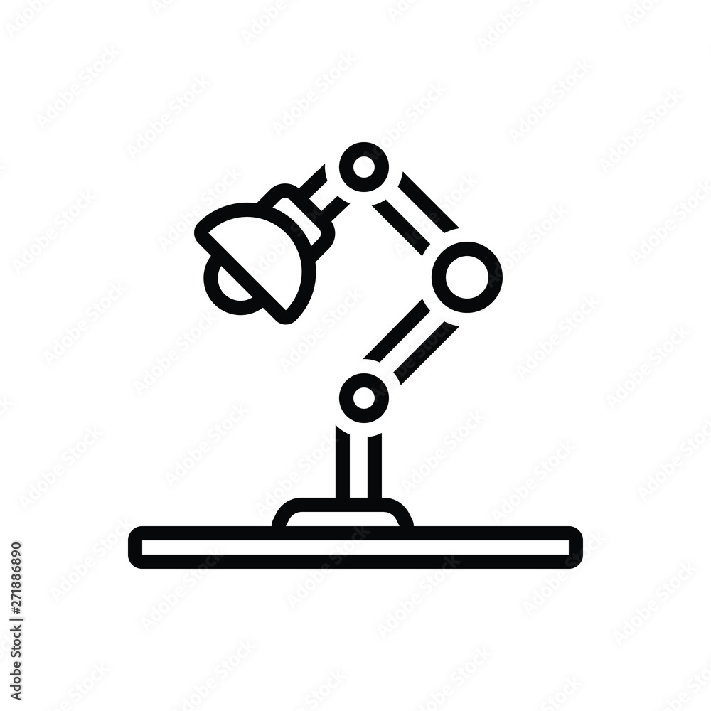 Black line icon for lamp Black line icon for lamp