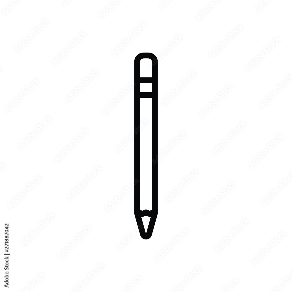 Obraz premium Black line icon for pencil pen