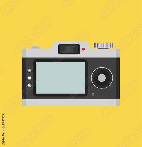Camera Flat style front back view