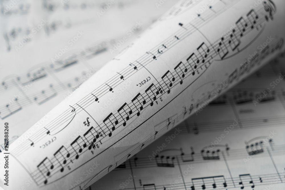 Naklejka premium Music score in black and white