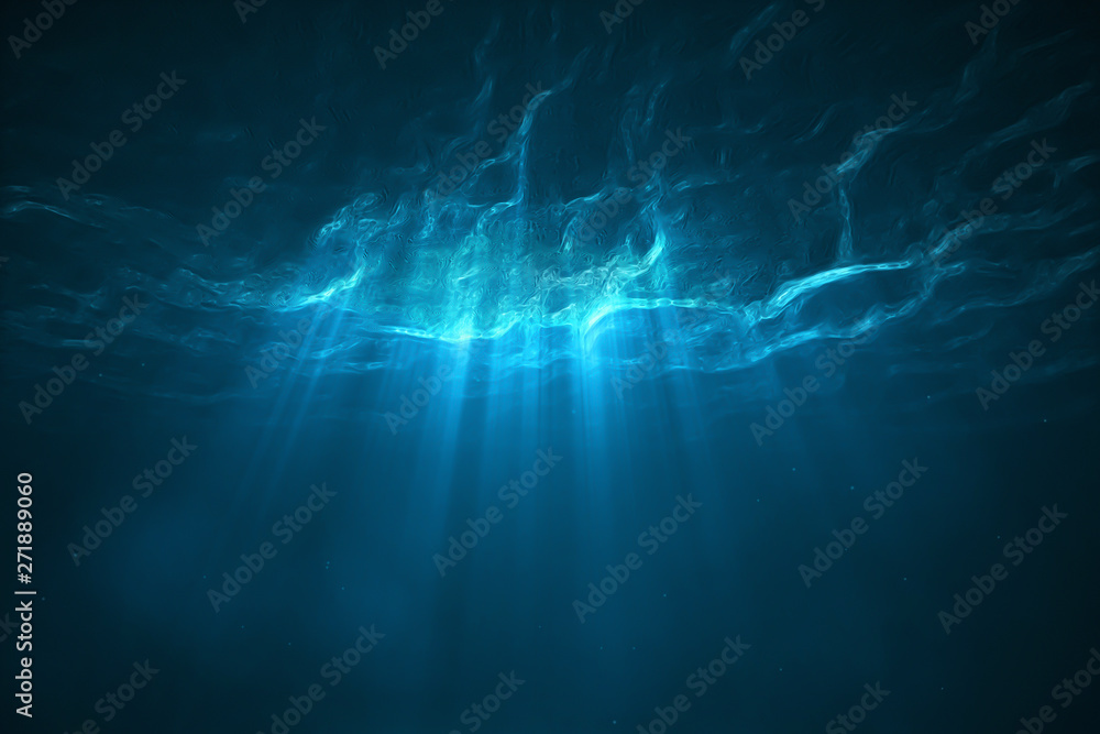 Underwater scene with light Underwater scene with light