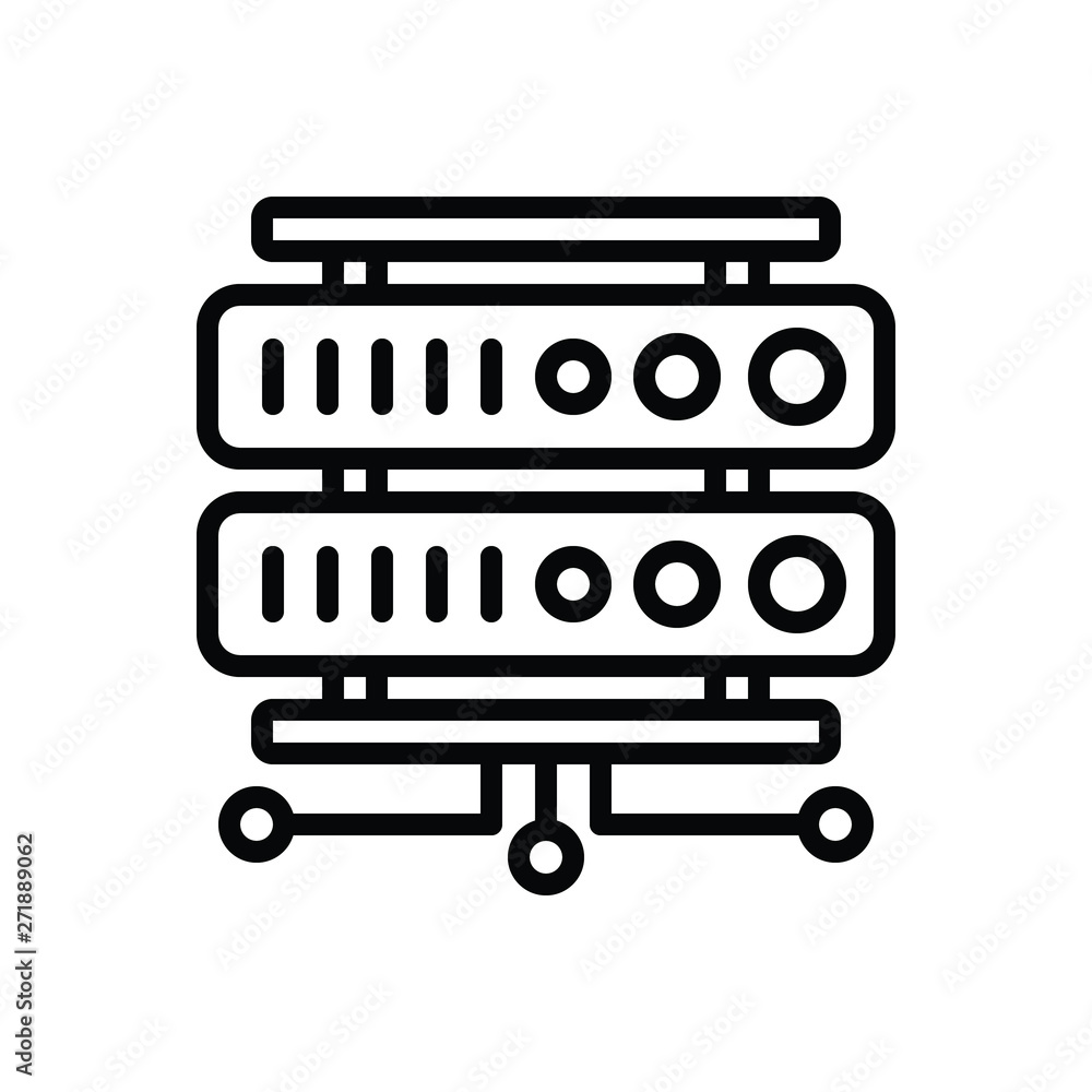 Black line icon for rackmount server Black line icon for rackmount server