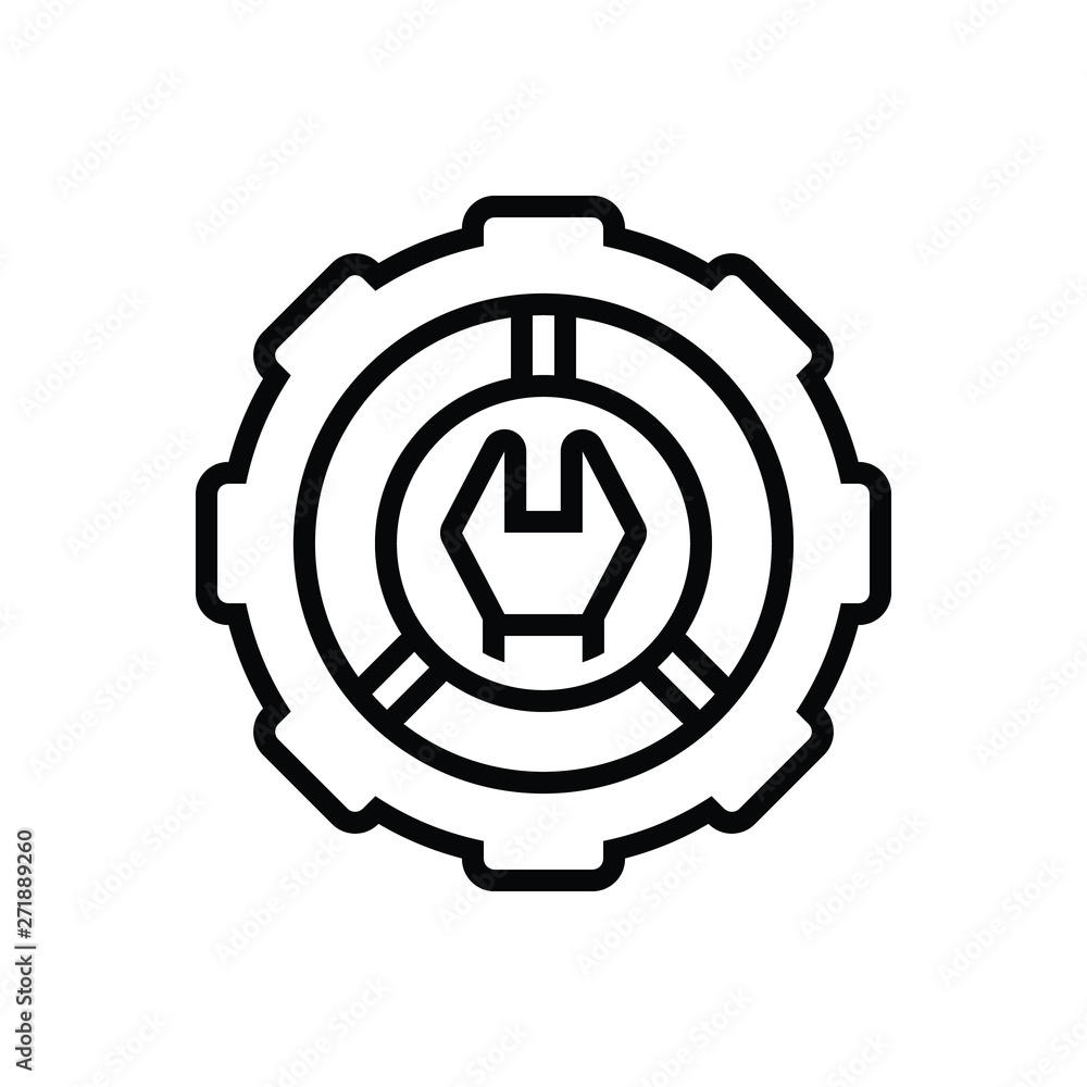 Black line icon for setting cogwheel Black line icon for setting cogwheel
