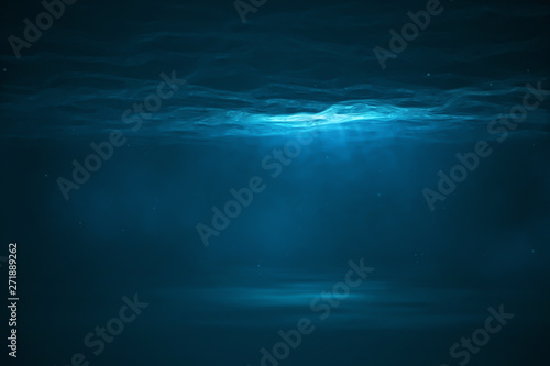 Obraz na płótnie Underwater scene with light