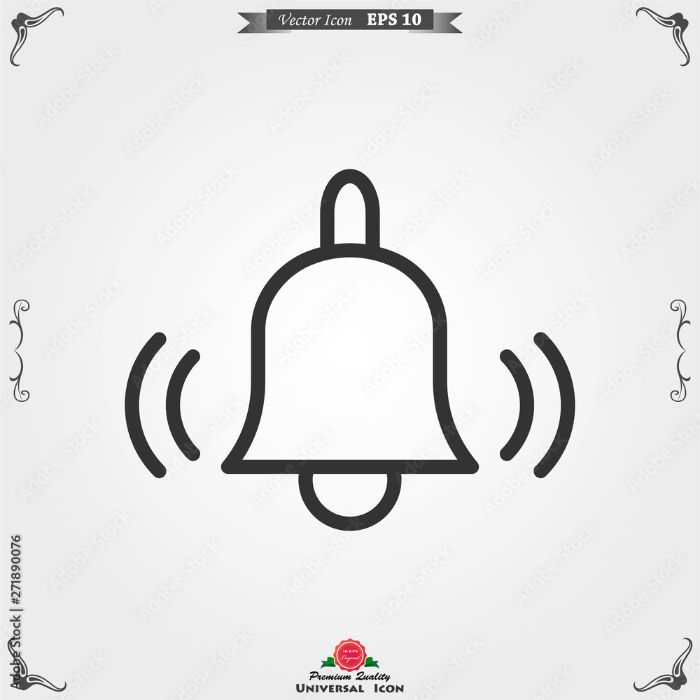 Bell Icon vector in trendy flat style isolated on background. Bell Icon vector in trendy flat style isolated on background.