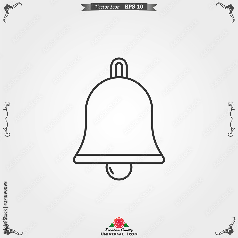 Bell Icon vector in trendy flat style isolated on background. Bell Icon vector in trendy flat style isolated on background.