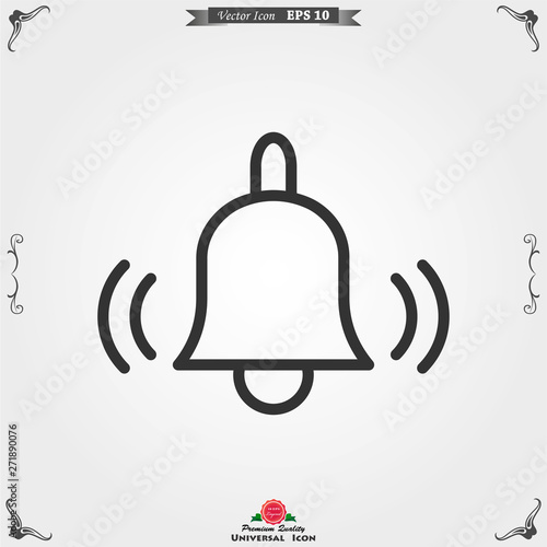 Bell Icon vector in trendy flat style isolated on background.