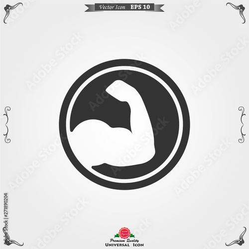 Biceps icon, muscle strength or power vector icon