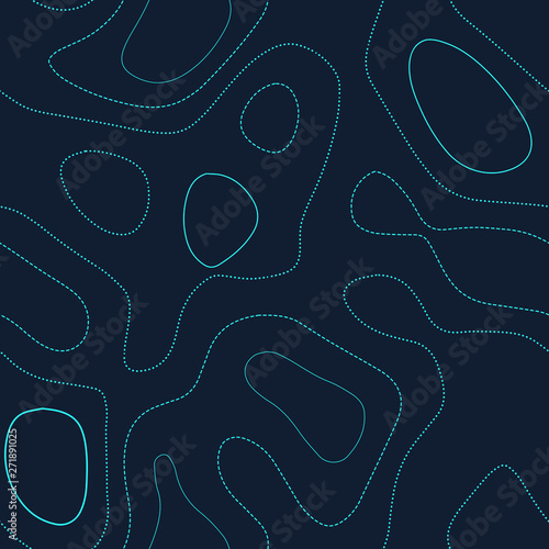 Topographic map. Admirable topography map. Futuristic seamless design, charming tileable isolines pattern. Vector illustration.