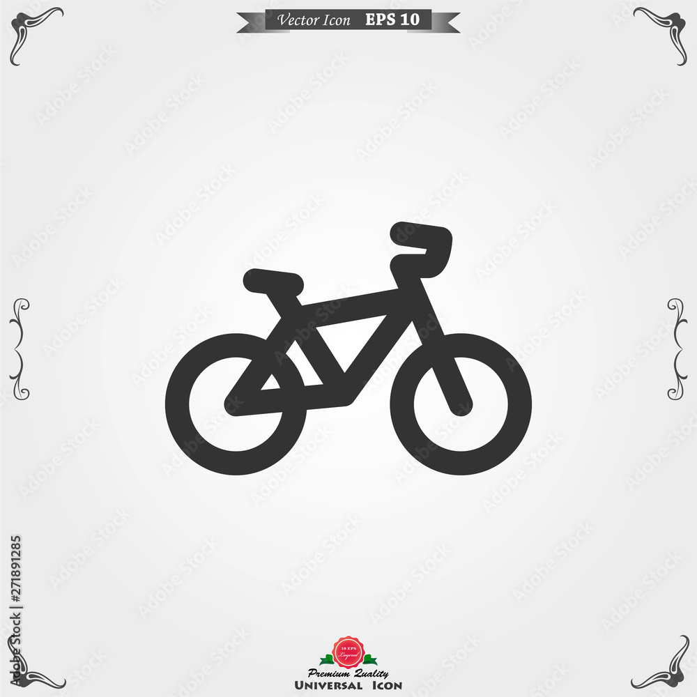 Bicycle icon. Vector element illustration on background. Bicycle icon. Vector element illustration on background.