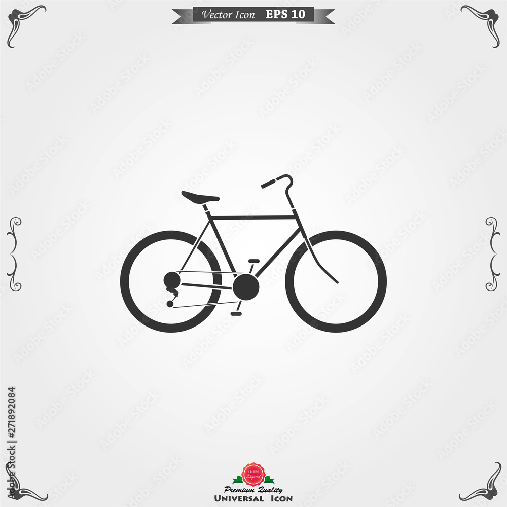 Bicycle icon. Vector element illustration on background. Bicycle icon. Vector element illustration on background.