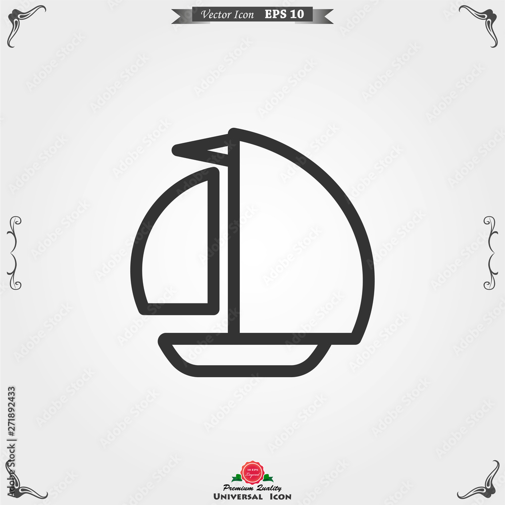 Boat icon vector in trendy flat style isolated on background. Ship transport, boat symbol Boat icon vector in trendy flat style isolated on background. Ship transport, boat symbol
