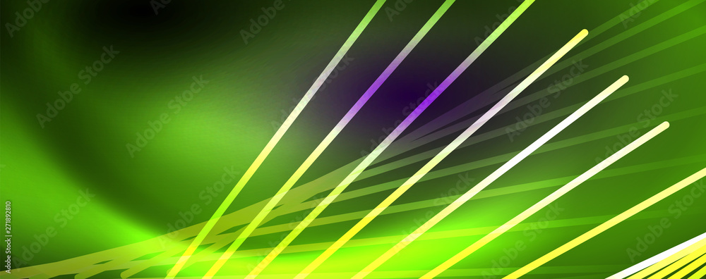 Color light with lines, outer space background, bright rays Color light with lines, outer space background, bright rays