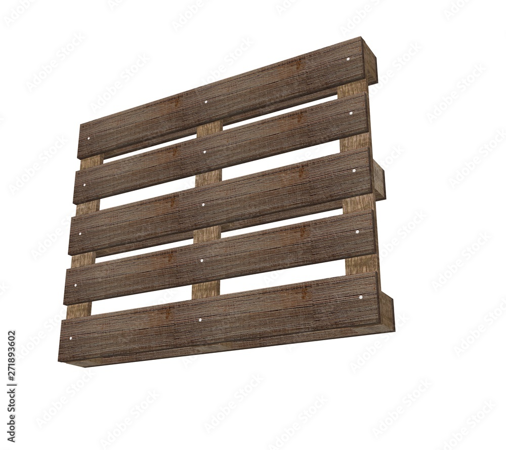 Pallet isolated on white 3D Rendering Pallet isolated on white 3D Rendering