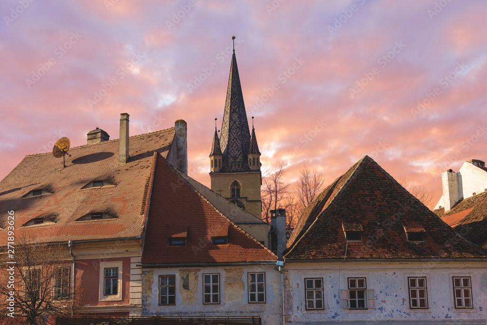 Sibiu, Romania. Evangelical Cathedral in the center of Sibiu, Transylvania