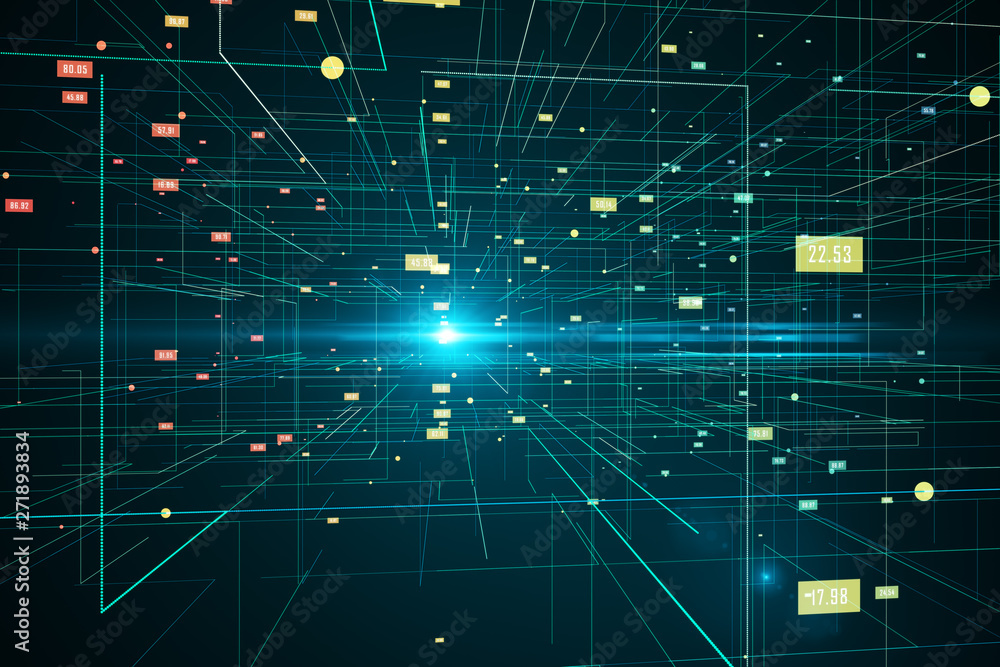 Digital grid with numbers Digital grid with numbers