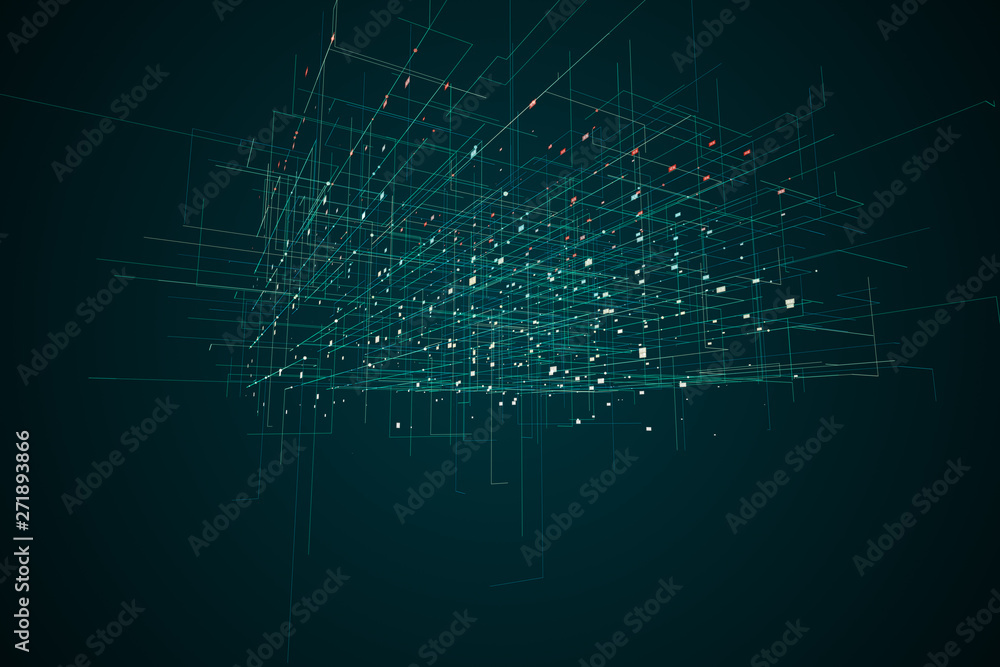 Obraz premium Digital grid with numbers