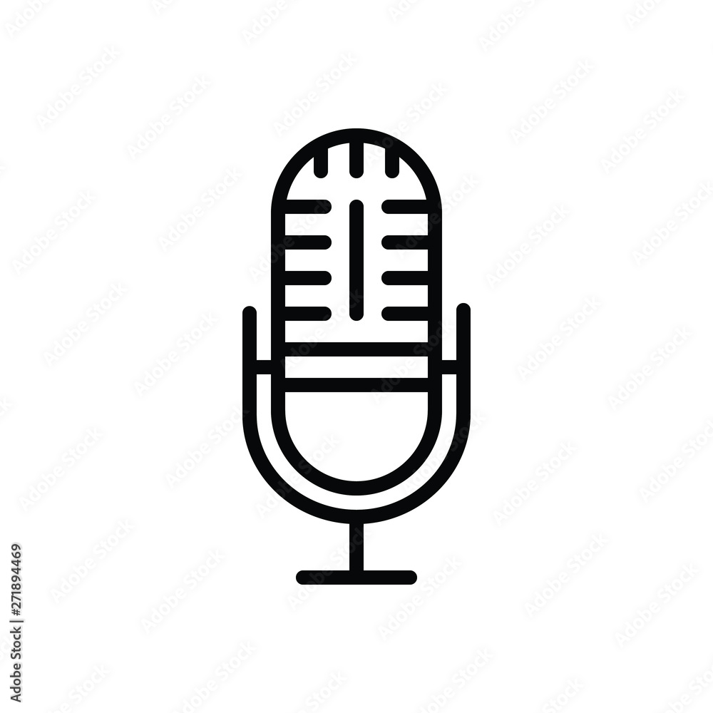 Black line icon for microphone Black line icon for microphone
