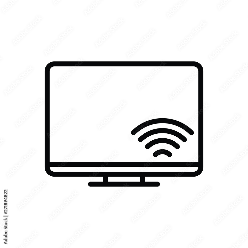 Black line icon for network computer Black line icon for network computer