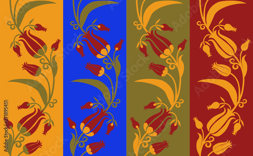 Set of pattern seamless with the tulips