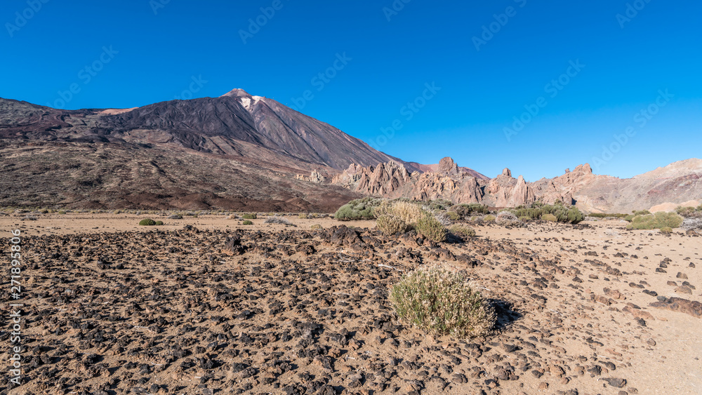 Desert plain at the foot of Teide volcano