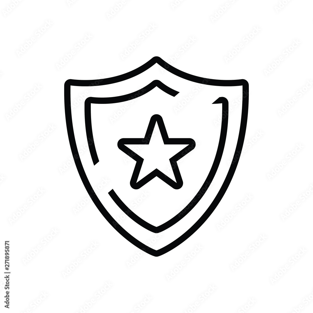 Black line icon for shield security Black line icon for shield security