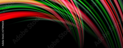 Fluid color waves with light effects  vector abstract background