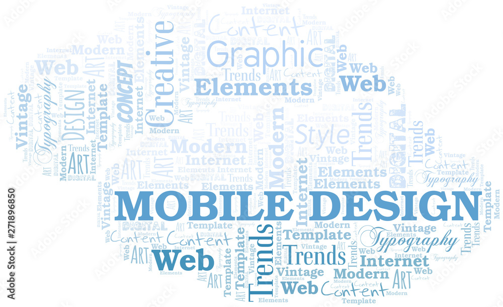 Mobile Design word cloud. Wordcloud made with text only. Mobile Design word cloud. Wordcloud made with text only.