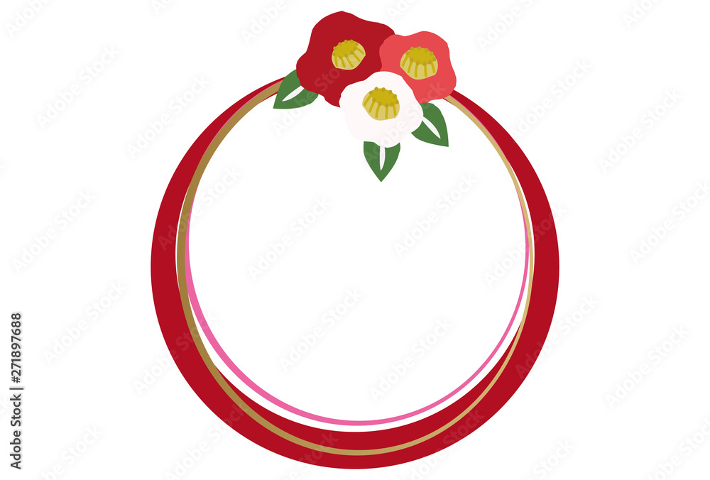 Vecteur Stock 正月飾りのモチーフ 日本のお正月の壁飾り 正月のデザイン素材 正月の輪飾り 縁起物 令和 新年の飾り Adobe Stock