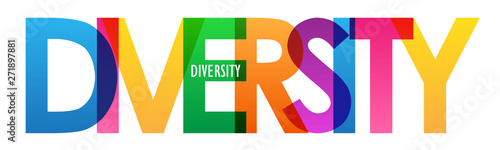 DIVERSITY rainbow vector typography concept banner