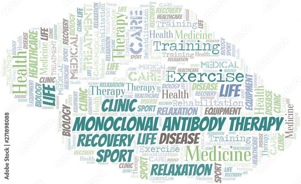 Monoclonal Antibody Therapy word cloud. Wordcloud made with text only.