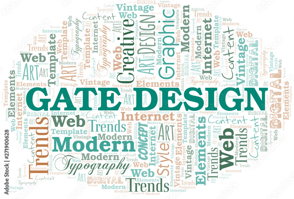 Gate Design word cloud. Wordcloud made with text only.