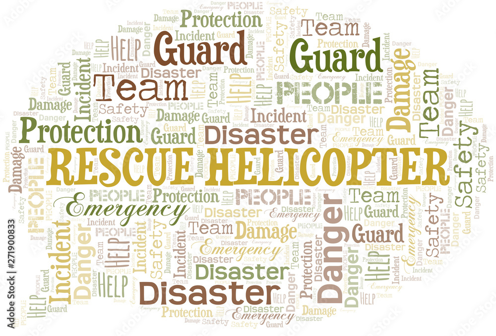 Fototapeta premium Rescue Helicopter Word Cloud. Wordcloud Made With Text.