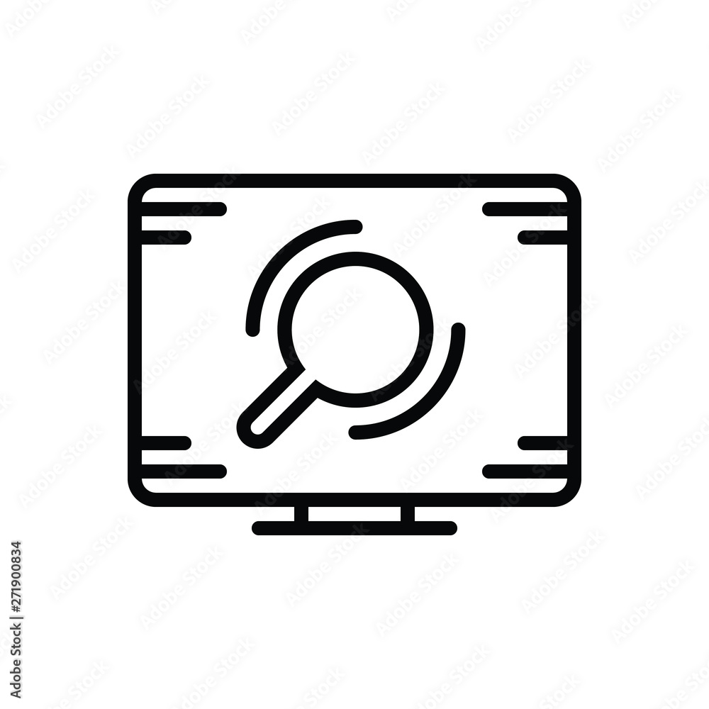 Black line icon for search process Black line icon for search process