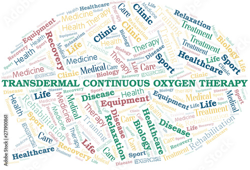 Transdermal Continuous Oxygen Therapy word cloud. Wordcloud made with text only.