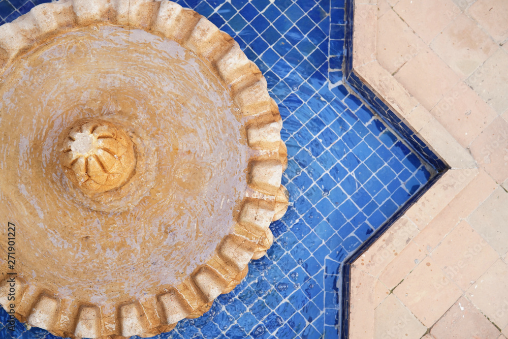 Top view of traditional moroccan fountain Top view of traditional moroccan fountain