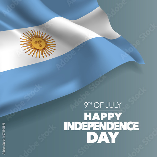 Argentina happy independence day greeting card, banner, vector illustration