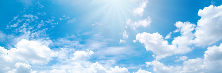 Beautiful blue sky cloudsfor background. Panorama of sky.