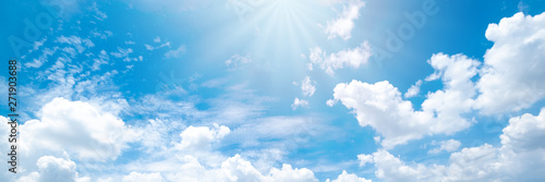 Beautiful blue sky cloudsfor background. Panorama of sky. © suthisak