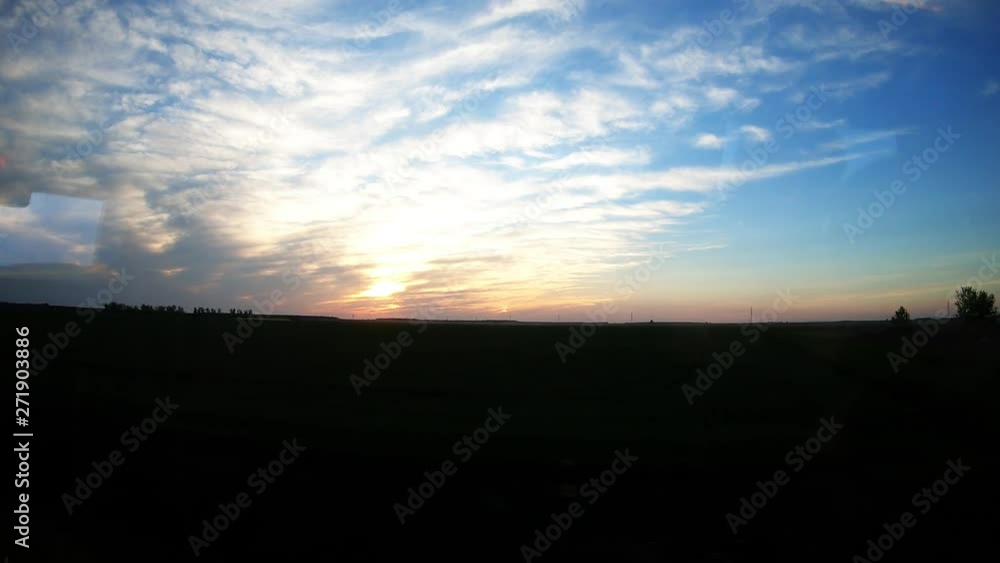 Bus Drive Trough Croatia Country Side At Sunset