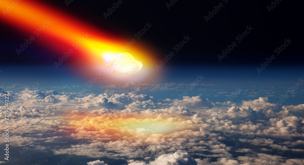 Attack of the asteroid (meteor) on the Earth 